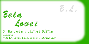 bela lovei business card